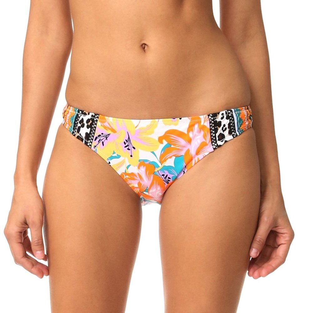 NWT Nanette Lepore Copa Cubana Siren Ruched Back Bikini Bottom Medium M